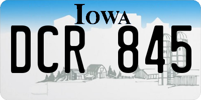 IA license plate DCR845