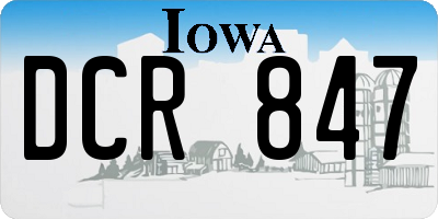 IA license plate DCR847