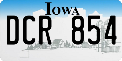 IA license plate DCR854