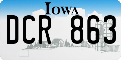IA license plate DCR863