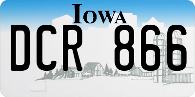 IA license plate DCR866