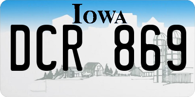 IA license plate DCR869