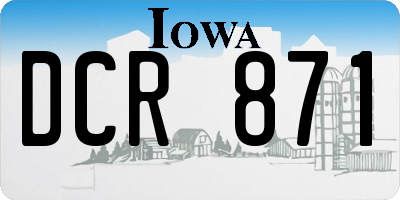 IA license plate DCR871