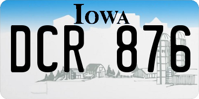 IA license plate DCR876
