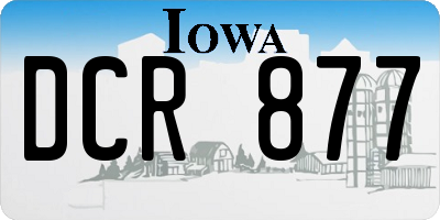 IA license plate DCR877