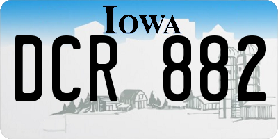 IA license plate DCR882