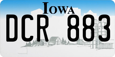 IA license plate DCR883
