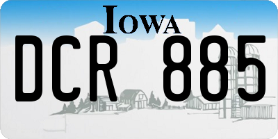 IA license plate DCR885