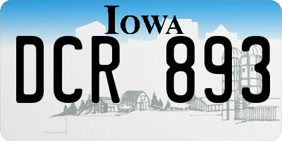 IA license plate DCR893