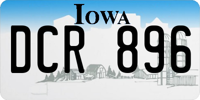 IA license plate DCR896