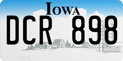 IA license plate DCR898