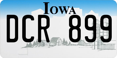 IA license plate DCR899