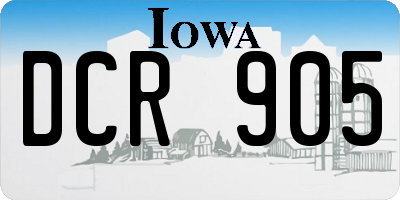 IA license plate DCR905