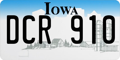 IA license plate DCR910