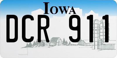 IA license plate DCR911