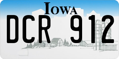 IA license plate DCR912