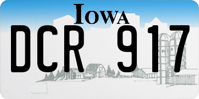 IA license plate DCR917