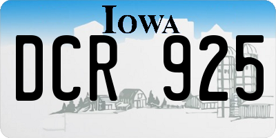 IA license plate DCR925