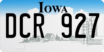 IA license plate DCR927