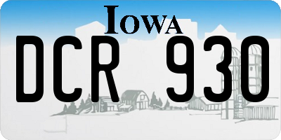 IA license plate DCR930