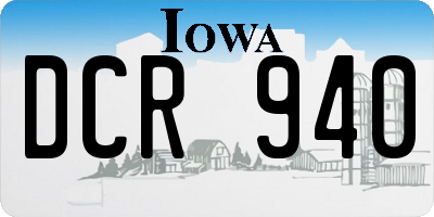 IA license plate DCR940