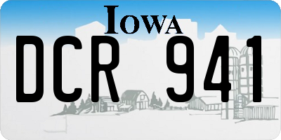IA license plate DCR941