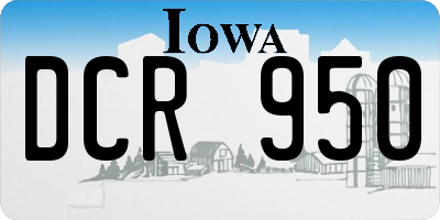 IA license plate DCR950