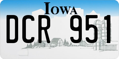 IA license plate DCR951