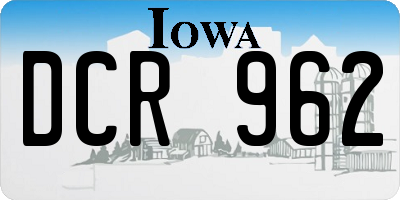 IA license plate DCR962