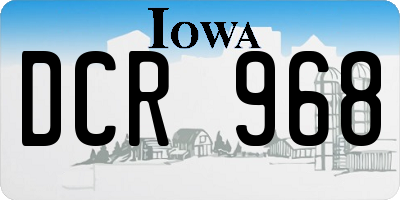 IA license plate DCR968