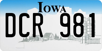 IA license plate DCR981