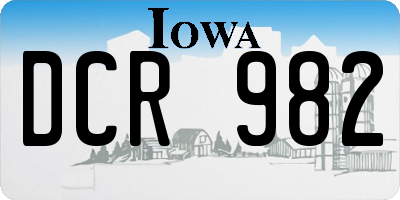 IA license plate DCR982
