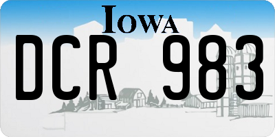 IA license plate DCR983