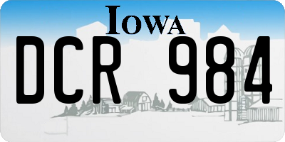 IA license plate DCR984