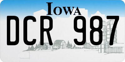 IA license plate DCR987