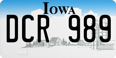 IA license plate DCR989