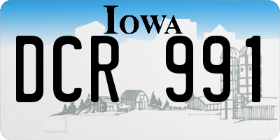 IA license plate DCR991