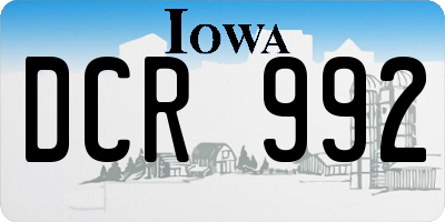 IA license plate DCR992