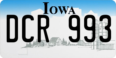 IA license plate DCR993