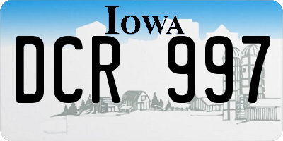 IA license plate DCR997