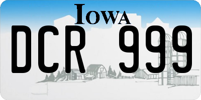 IA license plate DCR999