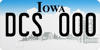 IA license plate DCS000