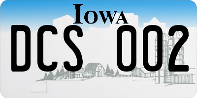 IA license plate DCS002