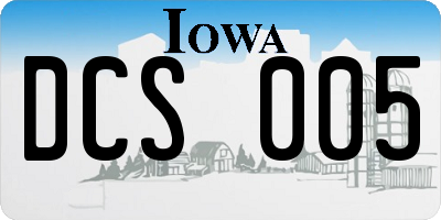 IA license plate DCS005