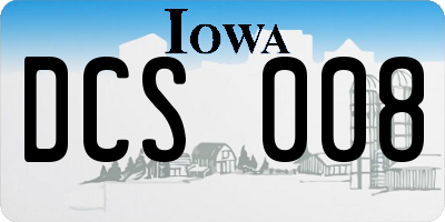 IA license plate DCS008
