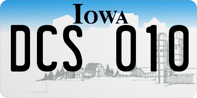 IA license plate DCS010