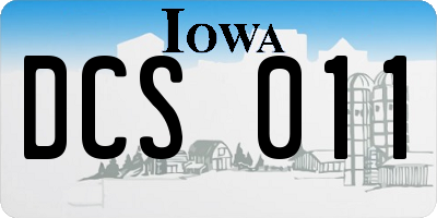 IA license plate DCS011