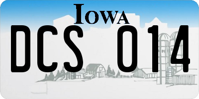IA license plate DCS014