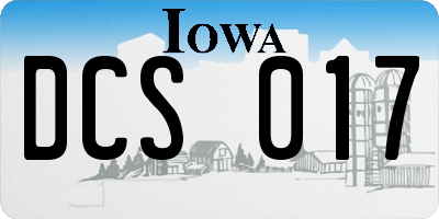 IA license plate DCS017
