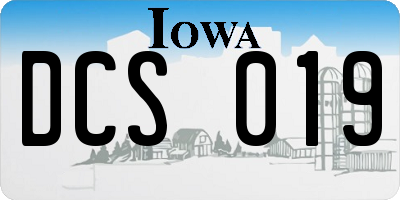 IA license plate DCS019